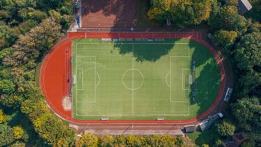 Luftaufnahme der Sportanlage Hustadtring Bochum