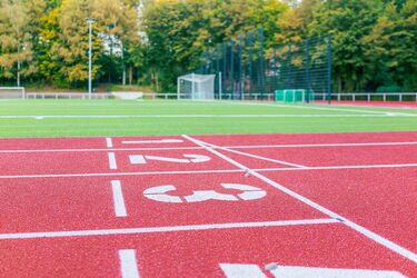 Detailaufnahme Kunststofflaufbahn Hustadtring Bochum