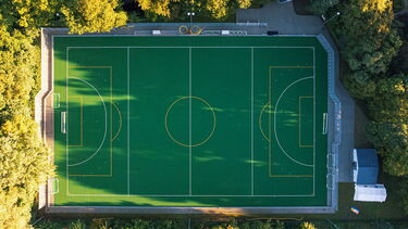 Luftaufnahme des modernisierten Stadions Fahltsweide in Pinneberg