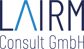 Das Logo zeigt den Schriftzug "LAIRM Consult GmbH" in modernen blauen Buchstaben.